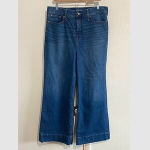 J. Crew Denim Wide Leg Trouser Jean Super High-rise 34 Cotton Stretch Casual